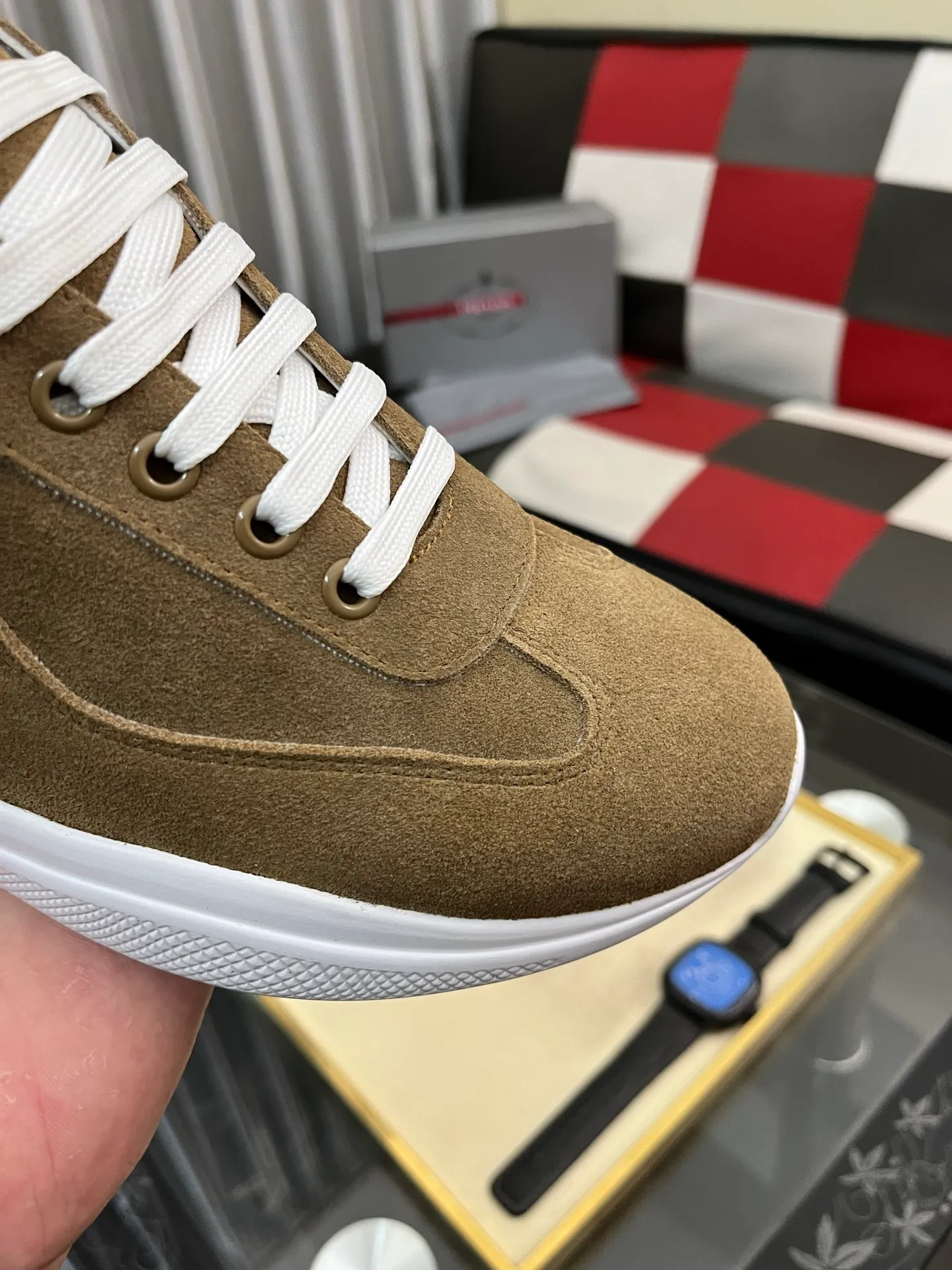 Men's shoes 💰400⌚️⌚️【PRADA】Prada casual shoes, originally developed 1:1, made of high-mercerized cowhide with imported cowhide, silk sheepskin lining, rubber outsole, comfortable and soft on the foot, size: 38-444️⃣Colors available